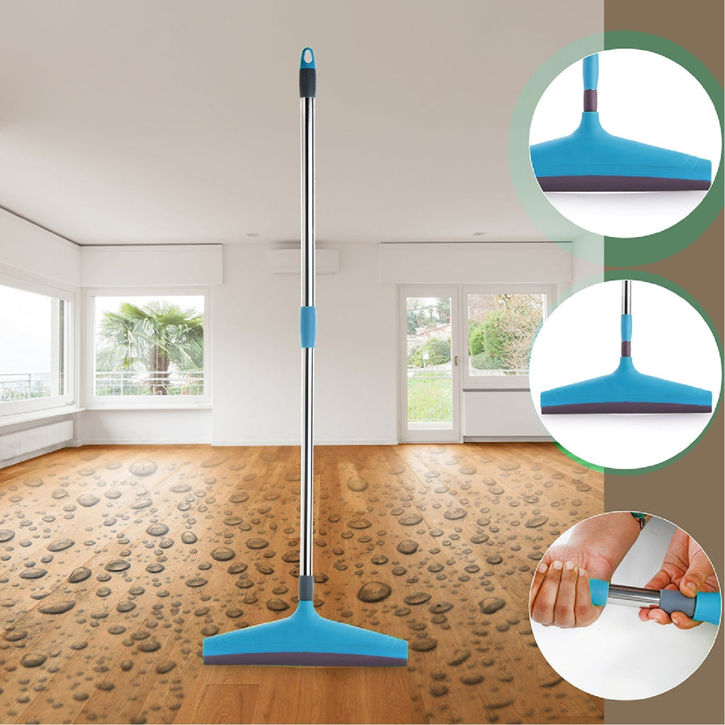 Adjustable steel rod floor wiper