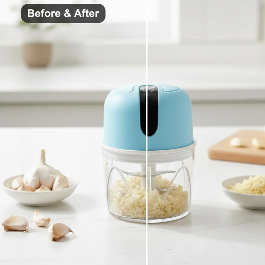 Electric Garlic Chopper USB — 1 Click Me Lehsun, Pyaz, Adrak Ki Chutney