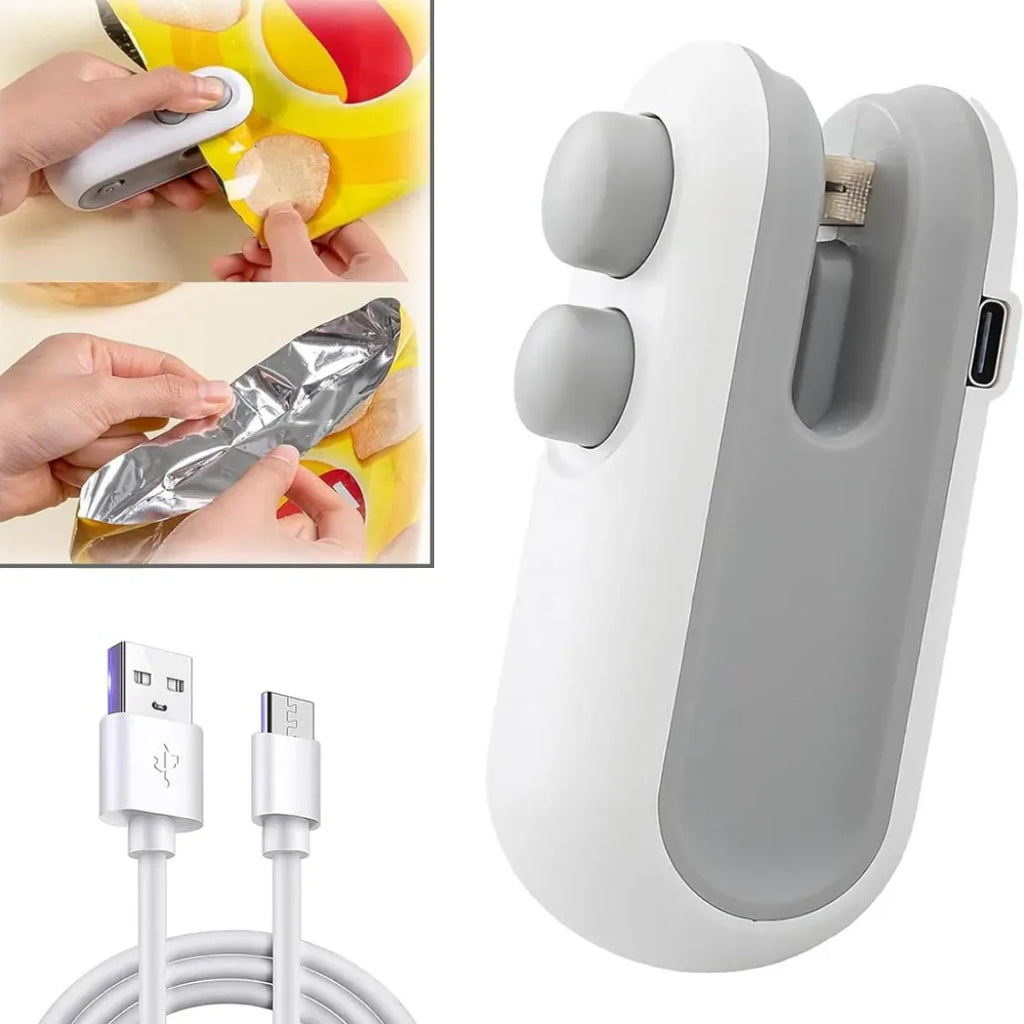 Mini Bag Sealer 2-in-1 — Seal + Cutter | Chips, Namkeen, Snacks Ko Rakhe Fresh