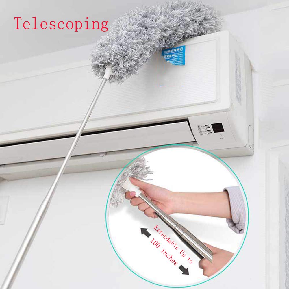 Bendable microfiber duster head cleaning fan