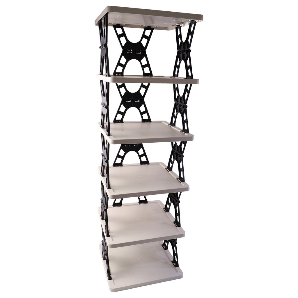 Heavy-duty stable foldable 6 shelf storage rack